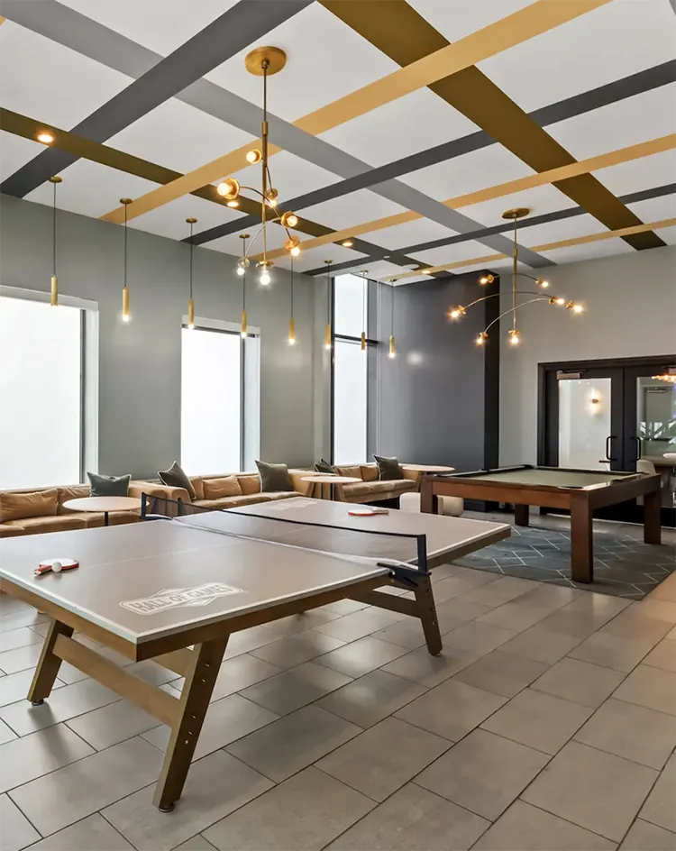 Friends lounging at the Courtyard Pool